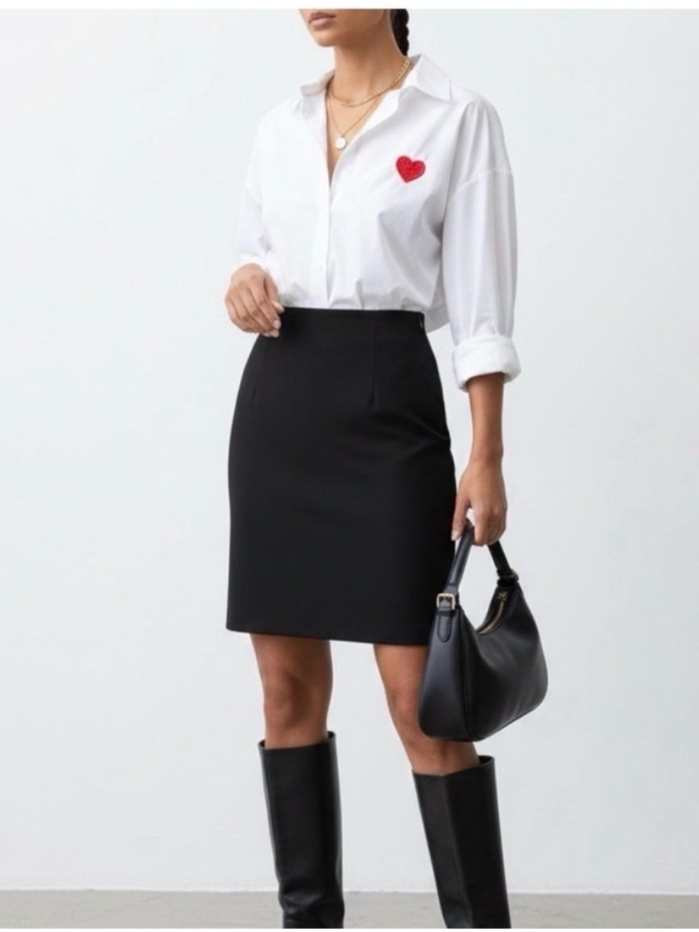 90s Isaac Mizrahi Black A-Line Knee-Length Skirt-8